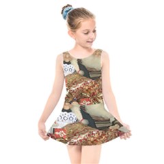 Christmas Puppets Kids  Skater Dress Swimsuit by artworkshop