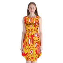 Red-yellow Sleeveless Chiffon Dress   by nateshop