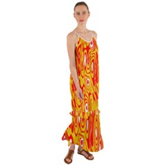 Red-yellow Cami Maxi Ruffle Chiffon Dress by nateshop