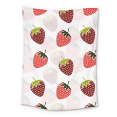 Strawberry Fruit Pattern Background Medium Tapestry by Wegoenart