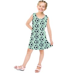 Pattern Ball Soccer Background Kids  Tunic Dress by Wegoenart