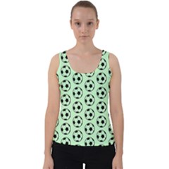 Pattern Ball Soccer Background Velvet Tank Top by Wegoenart