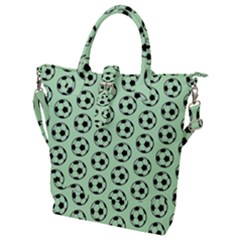 Pattern Ball Soccer Background Buckle Top Tote Bag by Wegoenart