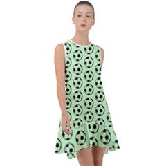 Pattern Ball Soccer Background Frill Swing Dress by Wegoenart