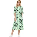 Pattern Ball Soccer Background Bow Sleeve Chiffon Midi Dress View1