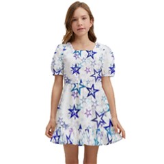 Christmasstars-005 Kids  Short Sleeve Dolly Dress by nateshop