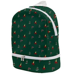 Christmas Background Green Pattern Zip Bottom Backpack by Ravend