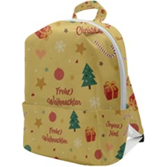 Christmas Treecandy Cane Snowflake Zip Up Backpack by Ravend