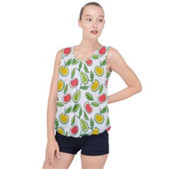 Fruit Fruits Food Illustration Background Pattern Bubble Hem Chiffon Tank Top by Ravend