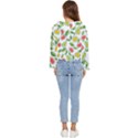 Fruit Fruits Food Illustration Background Pattern Women s Lightweight Cropped Hoodie View4