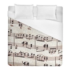 Vintage Beige Music Paper Background Design Duvet Cover (full/ Double Size) by Ravend