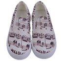 Vintage Beige Music Paper Background Design Kids  Canvas Slip Ons View1