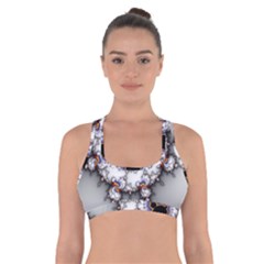 Mandelbrot Fractal Background Template Circle Cross Back Sports Bra by danenraven