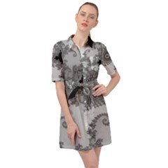 Apple Males Almond Bread Abstract Belted Shirt Dress by danenraven