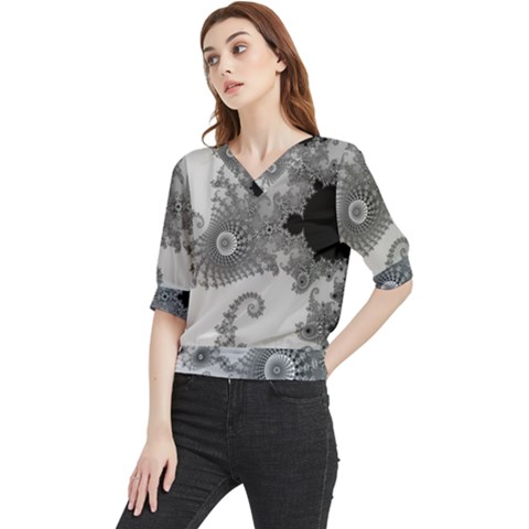 Apple Males Almond Bread Abstract Quarter Sleeve Blouse by danenraven