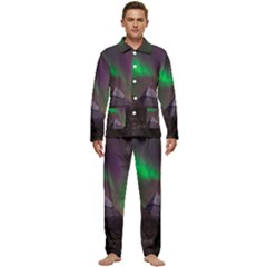 Fantasy Pyramid Mystic Space Men s Long Sleeve Velvet Pocket Pajamas Set by Wegoenart