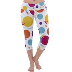 Background Polka Dot Capri Yoga Leggings by Ravend