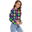 Blue Colorful Hearts Women s Lightweight Cropped Hoodie View3