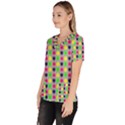 Colorful Mini Hearts Grey Women s V-Neck Scrub Top View2