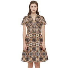 Abstract Sunflower Short Sleeve Waist Detail Dress by ConteMonfrey