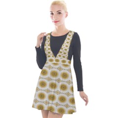 Abstract Petals Plunge Pinafore Velour Dress by ConteMonfrey