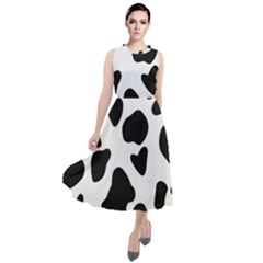 Black And White Spots Round Neck Boho Dress by ConteMonfrey