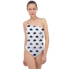 Cute Small Sharks  Classic One Shoulder Swimsuit by ConteMonfrey