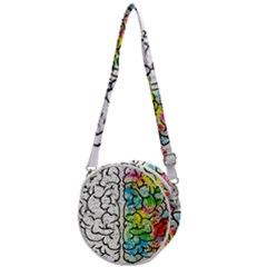 Brain Mind Psychology Idea Drawing Crossbody Circle Bag by Wegoenart