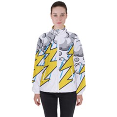 Storm Thunder Lightning Light Flash Cloud Women s High Neck Windbreaker by danenraven