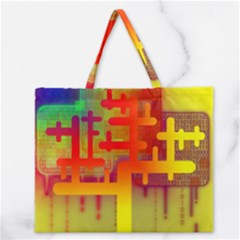 Code Binary System Zipper Large Tote Bag by Wegoenart