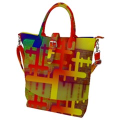 Code Binary System Buckle Top Tote Bag by Wegoenart