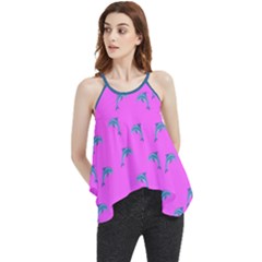 Pink And Blue, Cute Dolphins Pattern, Animals Theme Flowy Camisole Tank Top by Casemiro