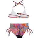 Tree Landscape Abstract Nature Colorful Scene Kids  Classic Bikini Set View2