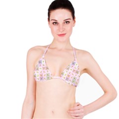 Giraffe Pattern Art Background Bikini Top by Ravend