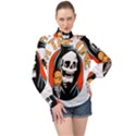 Halloween High Neck Long Sleeve Chiffon Top View1