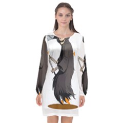 Halloween Long Sleeve Chiffon Shift Dress  by Sparkle