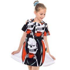 Halloween Kids  Short Sleeve Shirt Dress by Sparkle