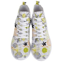 Doodle Flowers Hand Drawing Pattern Men s Lightweight High Top Sneakers by danenraven