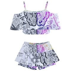 Anatomy Brain Head Medical Psychedelic  Skull Kids  Off Shoulder Skirt Bikini by danenraven