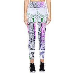 Anatomy Brain Head Medical Psychedelic  Skull Pocket Leggings  by danenraven