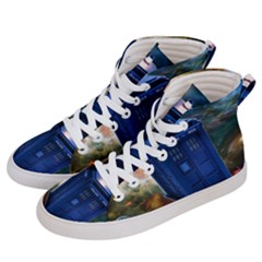 The Police Box Tardis Time Travel Device Used Doctor Who Women s Hi-top Skate Sneakers by Jancukart
