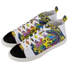 Psychedelic Rock Jimi Hendrix Men s Mid-top Canvas Sneakers by Jancukart