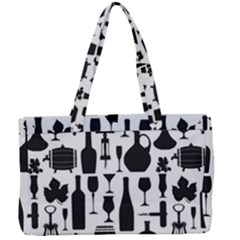 Wine Pattern Black White Canvas Work Bag by Jancukart