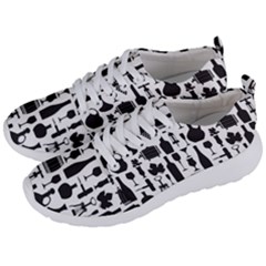 Wine Pattern Black White Men s Lightweight Sports Shoes by Jancukart