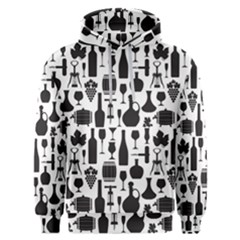 Wine Pattern Black White Men s Overhead Hoodie by Jancukart