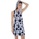 Wine Pattern Black White Racer Back Hoodie Dress View1