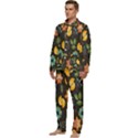 Christmas Seamless Pattern Men s Long Sleeve Velvet Pocket Pajamas Set View3