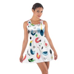 Vector-set-isolates-with-cute-birds-scandinavian-style Cotton Racerback Dress by Jancukart