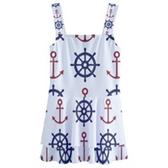 Nautical-seamless-pattern Kids  Layered Skirt Swimsuit by Jancukart