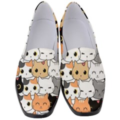 Cute-cat-kitten-cartoon-doodle-seamless-pattern Women s Classic Loafer Heels by Jancukart